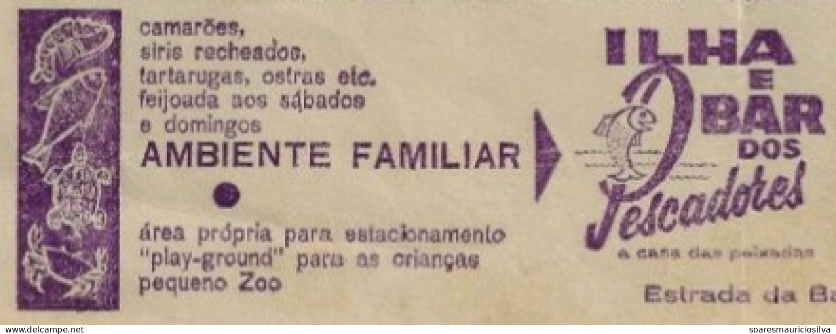 Brazil 1969 Telegram Shipped Rio De Janeiro Authorized Advertising Island & Fishermen Bar Shrimp Fish Turtle Crab Hook - Vie Marine