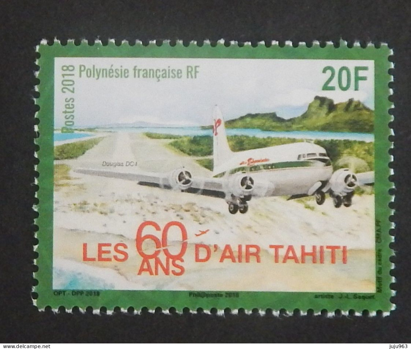 POLYNESIE FRANCAISE YT 1177 NEUF**MNH "LES 60 ANS D'AIR HAITI" ANNÉE 2018 - Neufs