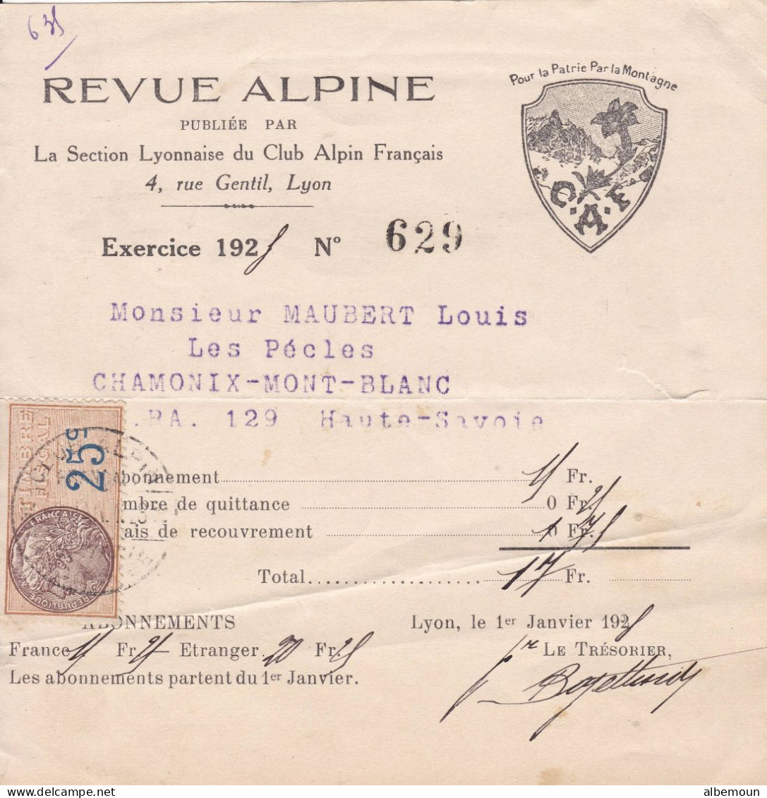 Club Alpin Français   Divers Documents 1920 1928 - Other & Unclassified