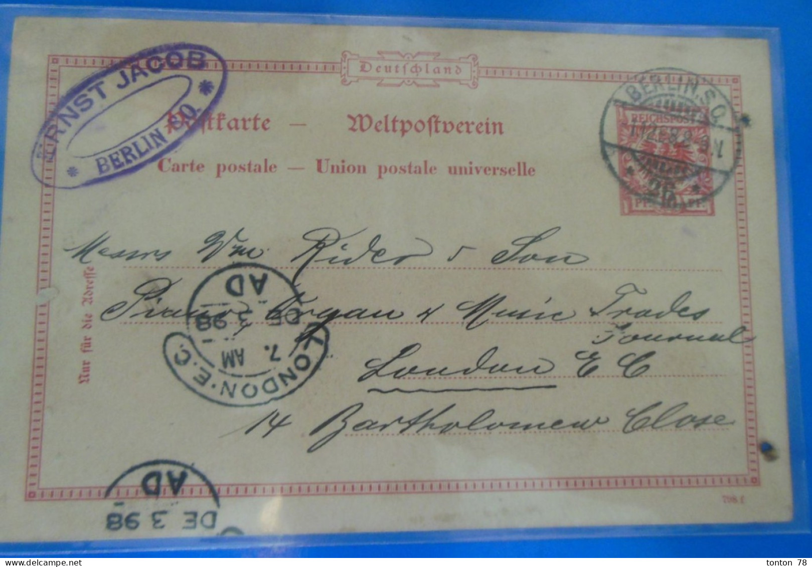 ENTIER POSTAL SUR CARTE  -  1898 - Cartes Postales