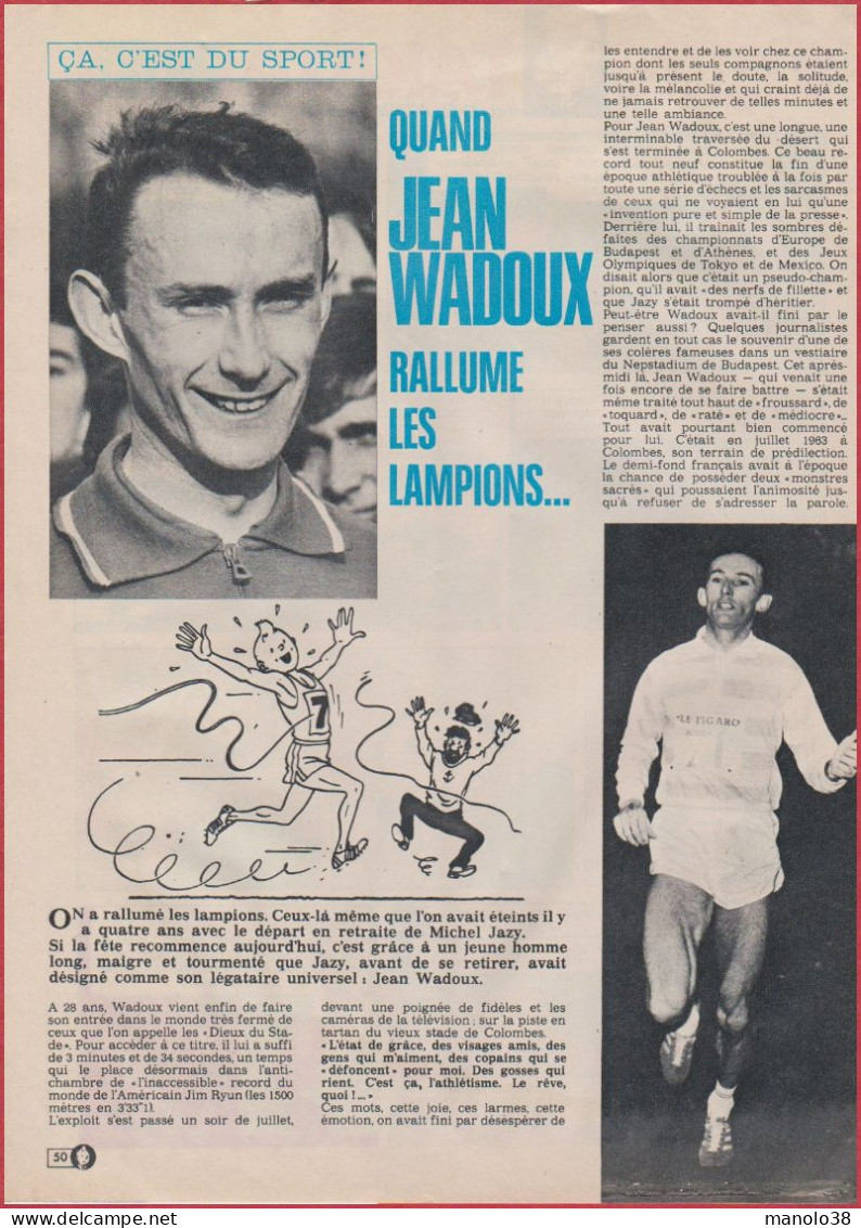 Jean Wadoux. Athlète Français, Spécialiste Des Courses De Fond Et De Demi-fond. Sport. Reportage. 1970. - Historische Dokumente