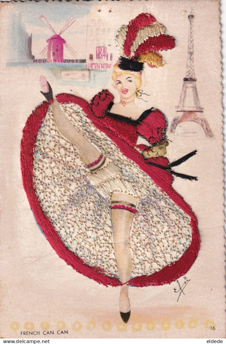 Embroidered French Cancan Can Can Dancer Moulin Rouge Tour Eiffel Danseuse Sexy - Cabarets