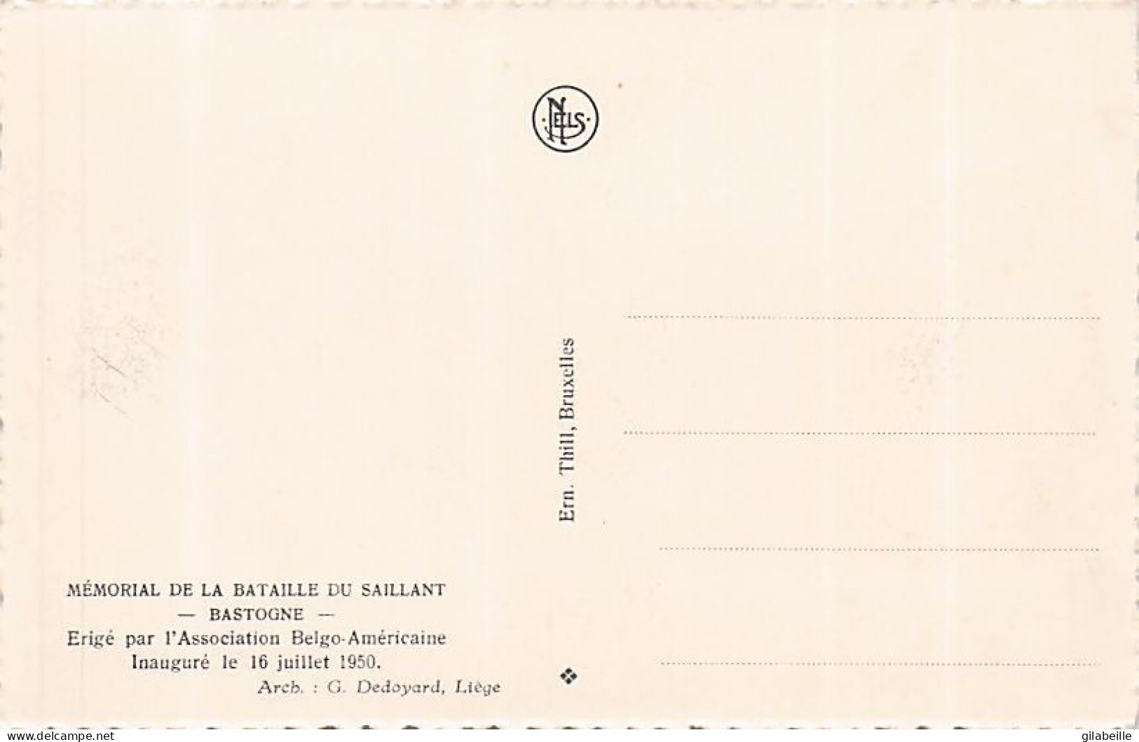 BASTOGNE - Mémorial De La Bataille Du Saillant - Lot 2 Cartes - Bastenaken