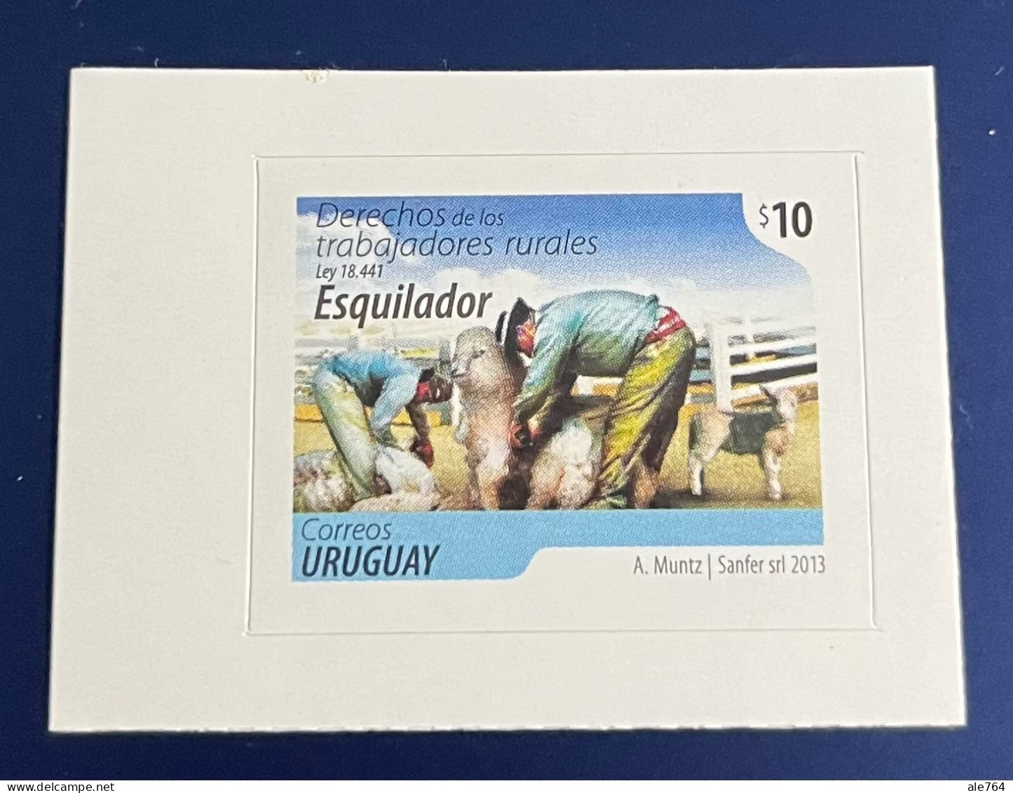 Uruguay 2013 Workers Tending Sheep Esquilador, $ 10, Sc 2414, Y 2610, MNH. - Uruguay