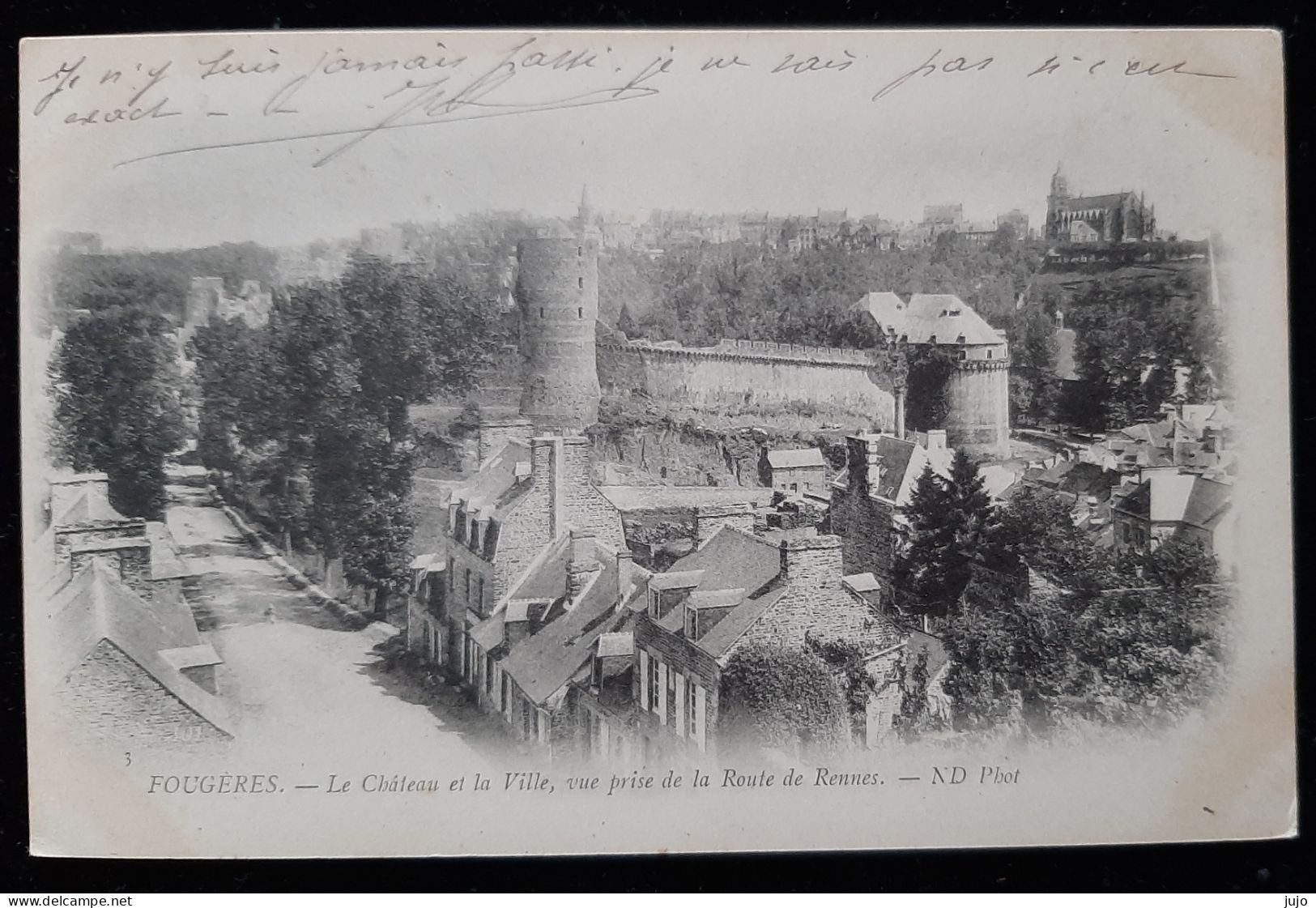 35 - Fougère - Le Chateau Et La Ville Vue Prise De La Route De Rennes(précurseur ) - Fougeres