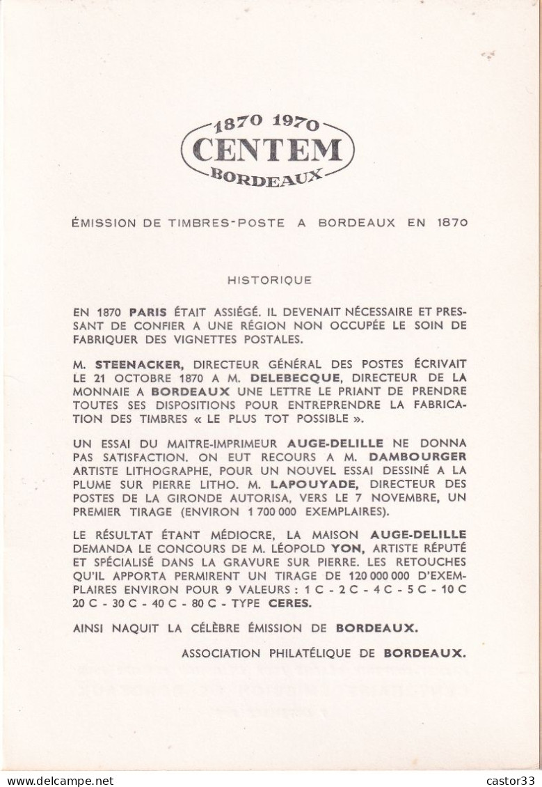 Journée Du Timbre 1973, Bordeaux, Relais De Poste - Autres & Non Classés