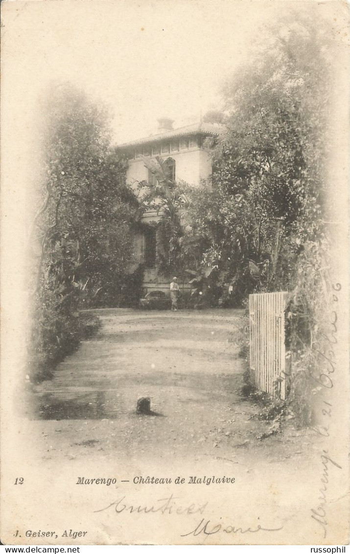 ALGERIE - MARENGO - CHATEAU DE MALGLAIVE - ED. GEISER - 1906 - Autres & Non Classés