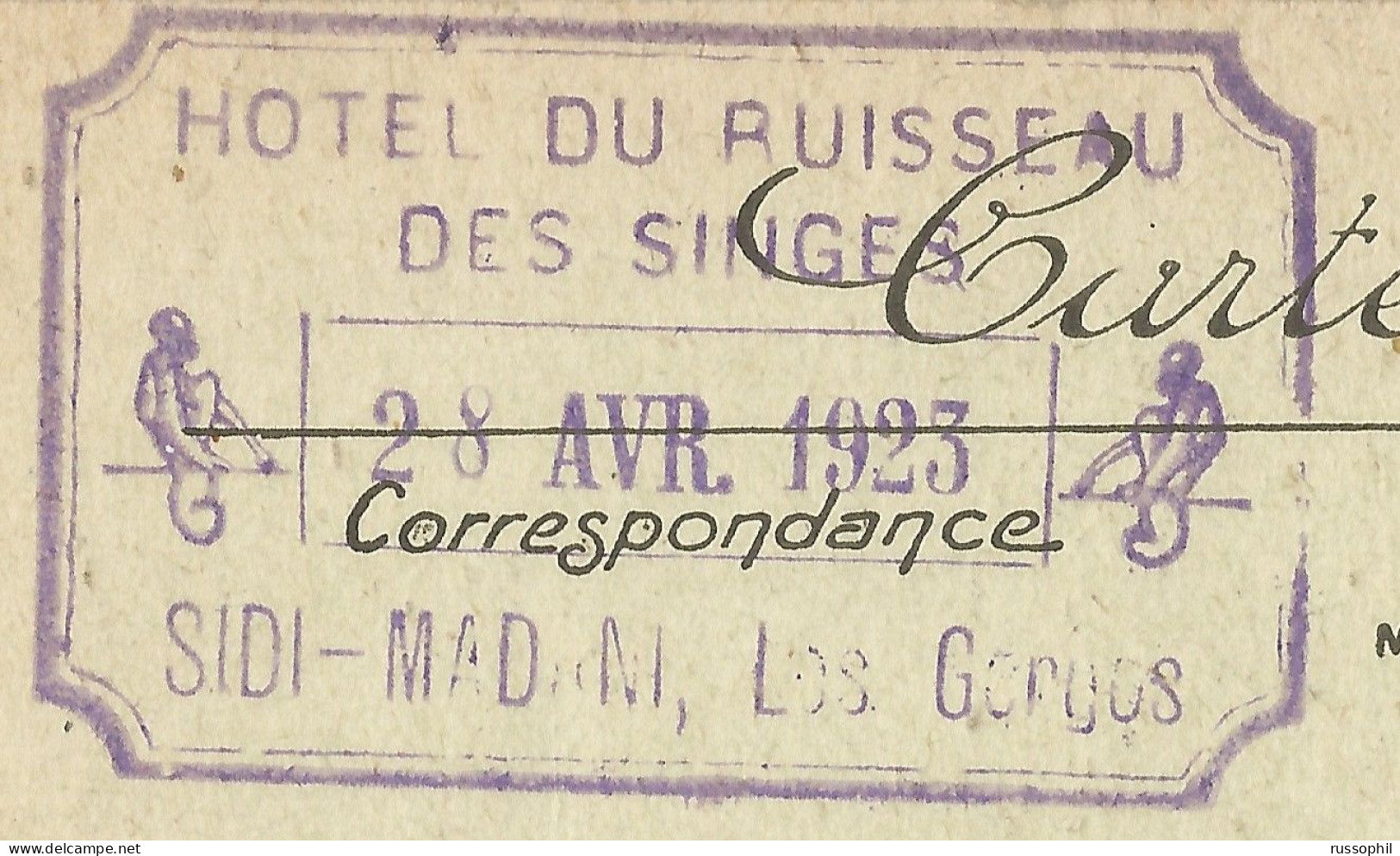 ALGERIE - ENV. DE BLIDA.  - LES GORGES DE LA CHIFFA - CASCADE DU RUISSEAU DES SINGES - HOTEL - 1923 - Blida
