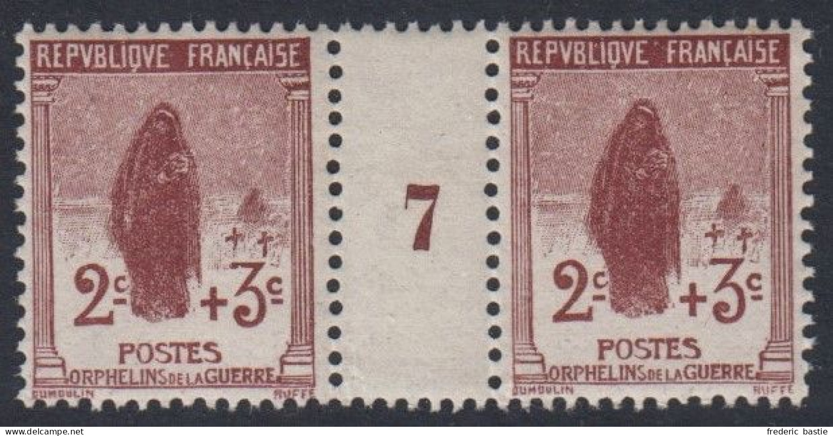 Orphelins - N° 148 Paire Millésime 7  * * - Cote : 90 € - Unused Stamps