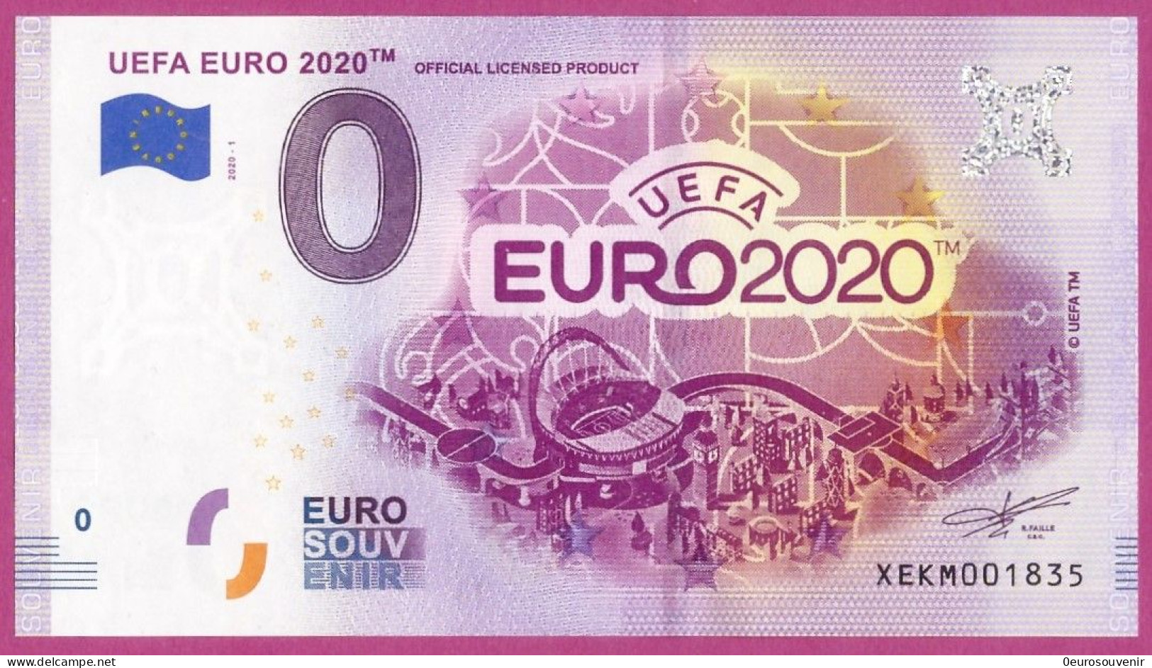 0-Euro XEKM 2020-1 /1 UEFA EURO 2020 - OFFICIAL LICENSED PRODUCT - Privatentwürfe