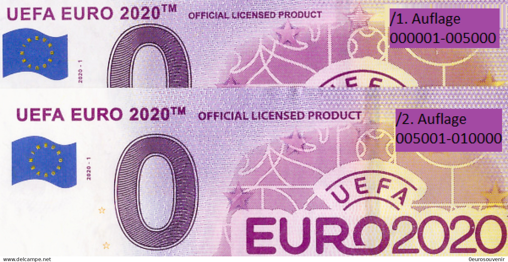 0-Euro XEKM 2020-1 /1 UEFA EURO 2020 - OFFICIAL LICENSED PRODUCT - Privatentwürfe
