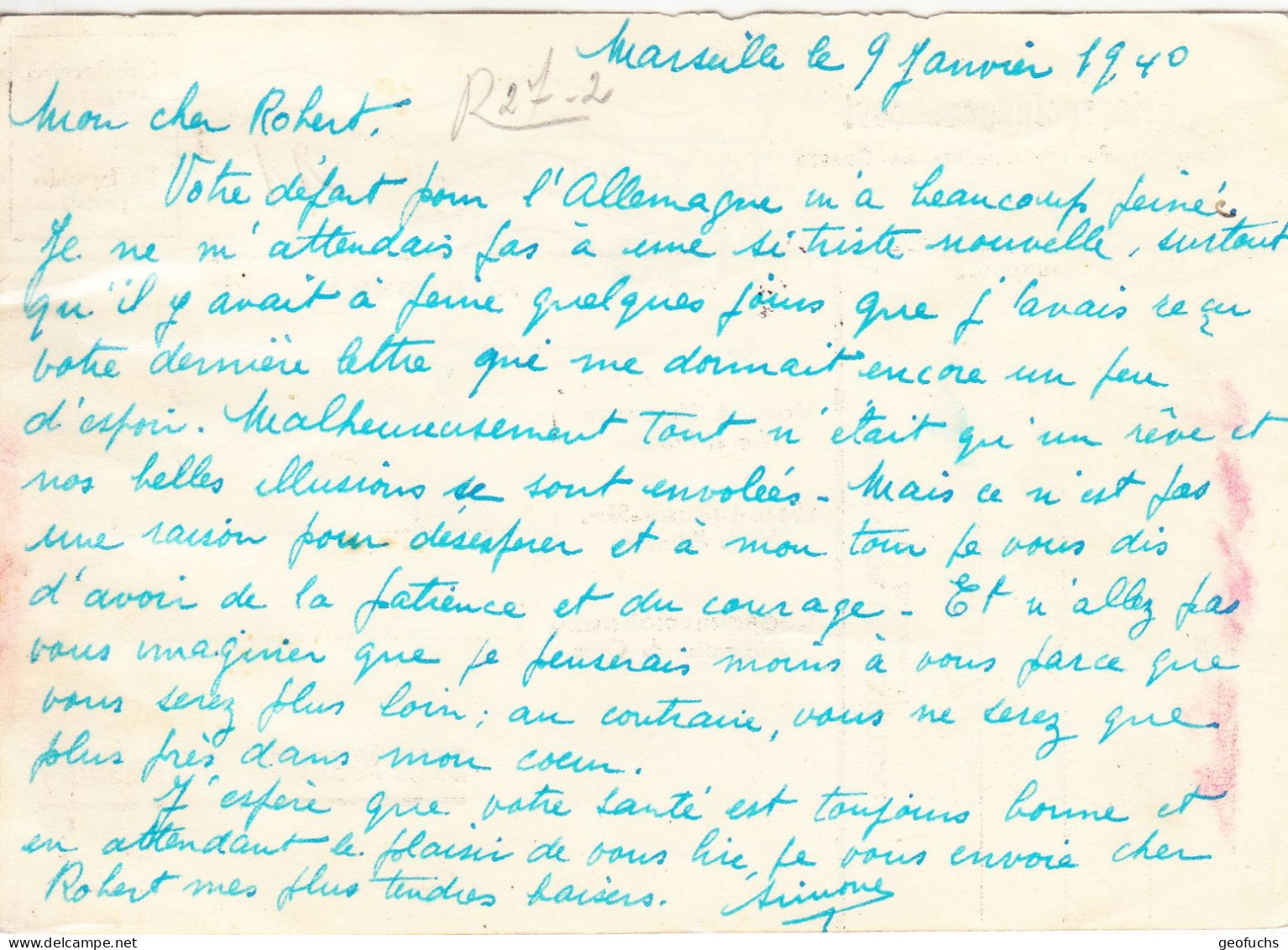 Carte Française Pour Correspondance à PG, De MARSEILLE Obl Mécanique RBV 11 JAN 41, Pour Stalag XIIA, Censure 145 - Guerre De 1939-45