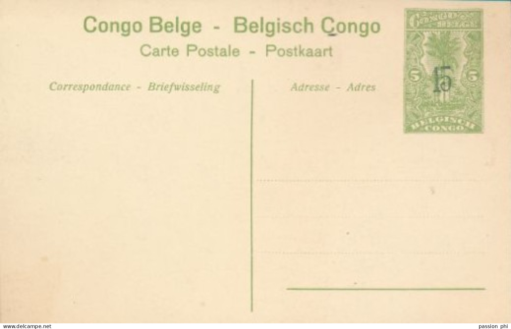 ZAC BELGIAN CONGO  PPS SBEP 52 VIEW 65 UNUSED - Ganzsachen