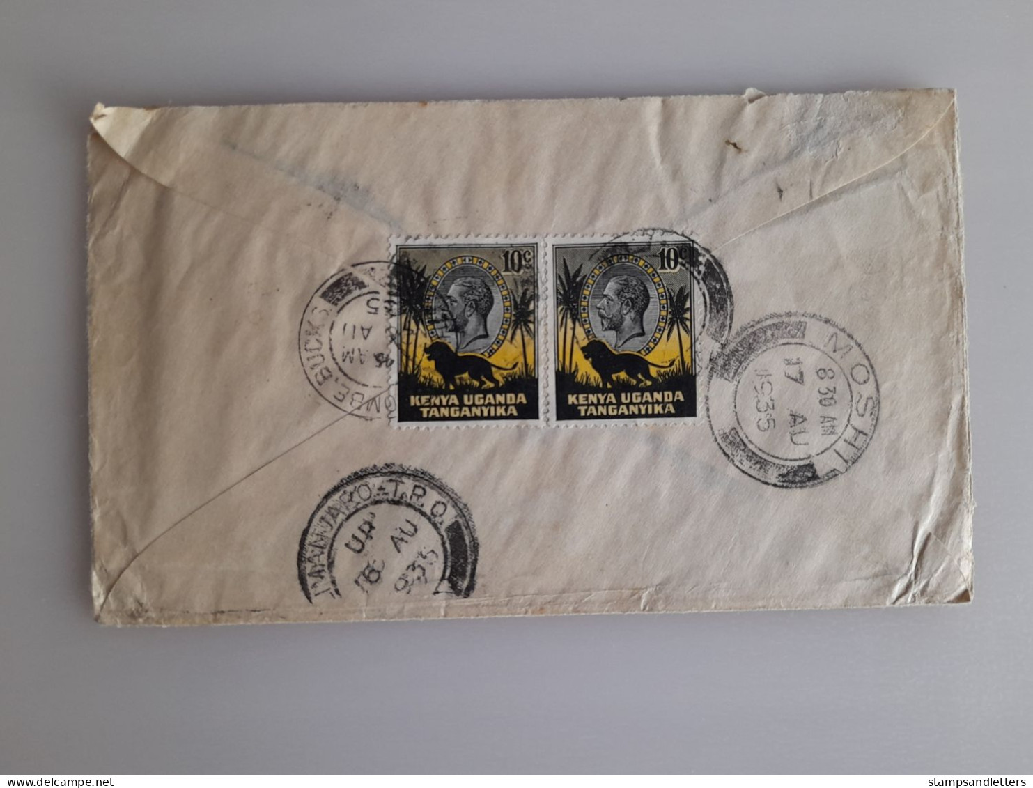 1935. Airmail Cover. Different Transits. - Kenya, Uganda & Tanganyika