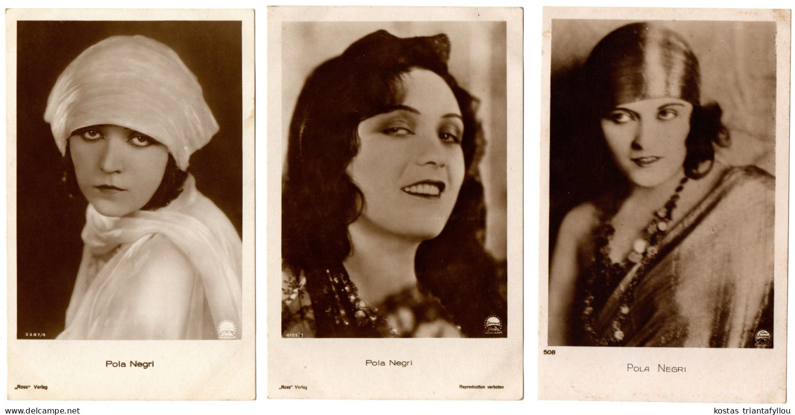 LOT 2, ACTRESS, PAOLA NEGRI, 16 POSTCARDS - Attori