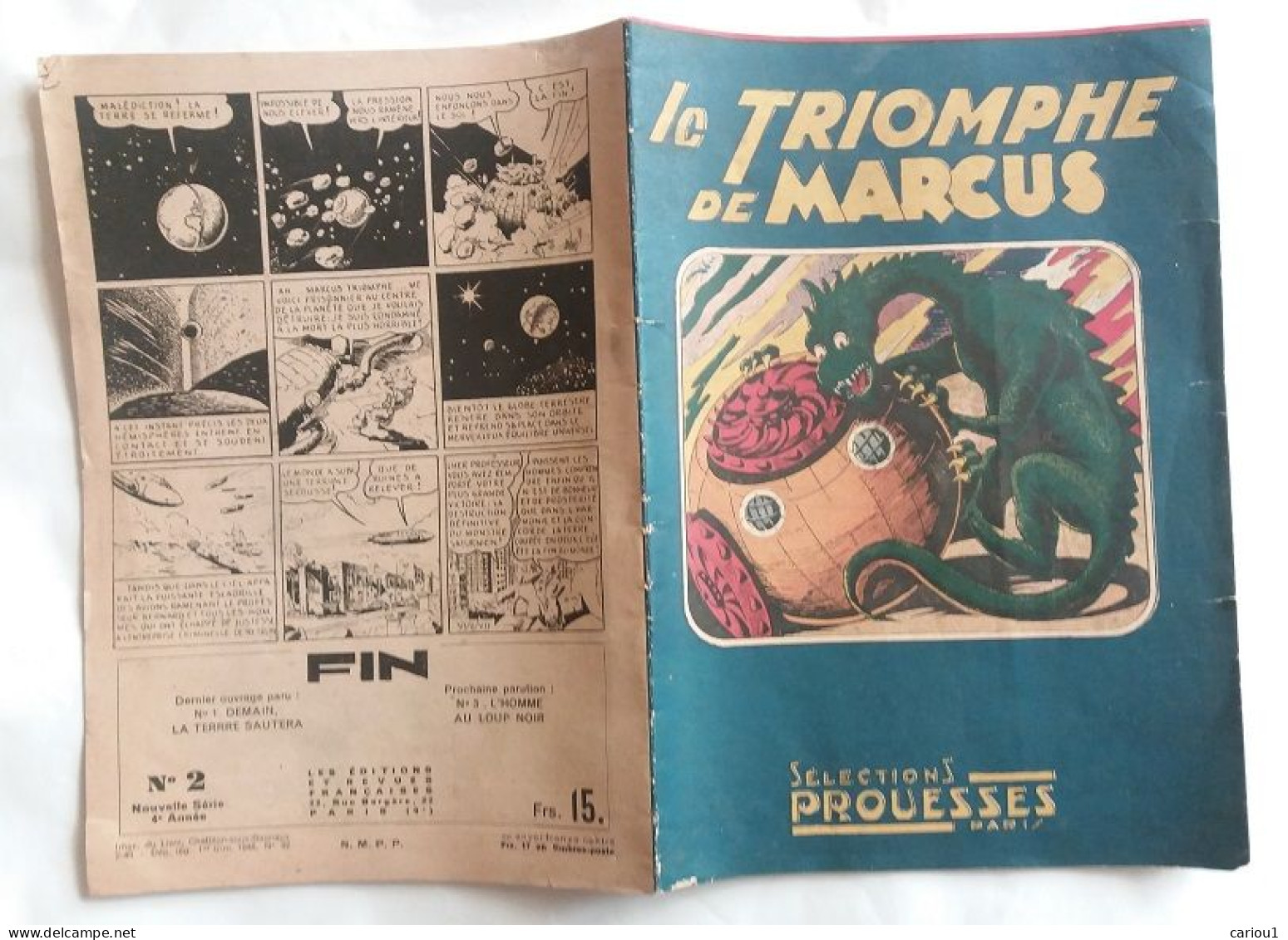 C1 SCOLARI Triomphe Marcus SELECTIONS PROUESSES # 2 1948 Saturne Contre Terre SF Port Inclus France - Original Edition - French