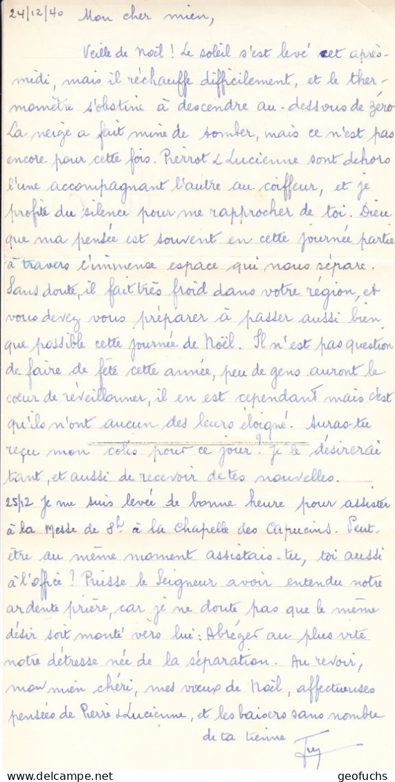 Lettre-enveloppe Française Pour Correspondance à PG, De BAYONNE Obl Méca Krag 26 XII 40, Pour Stalag IIICL, Censure 13 - Guerre De 1939-45