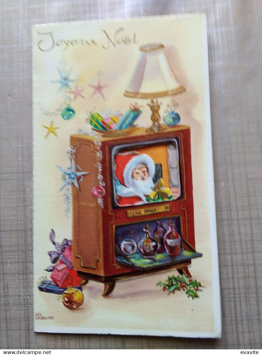 Carte à Système Pop-up Articulée  -    Illustration Luc Embourg    Joyeux Noël  Meuble TV, Père Noël, Cadeaux - Sonstige & Ohne Zuordnung