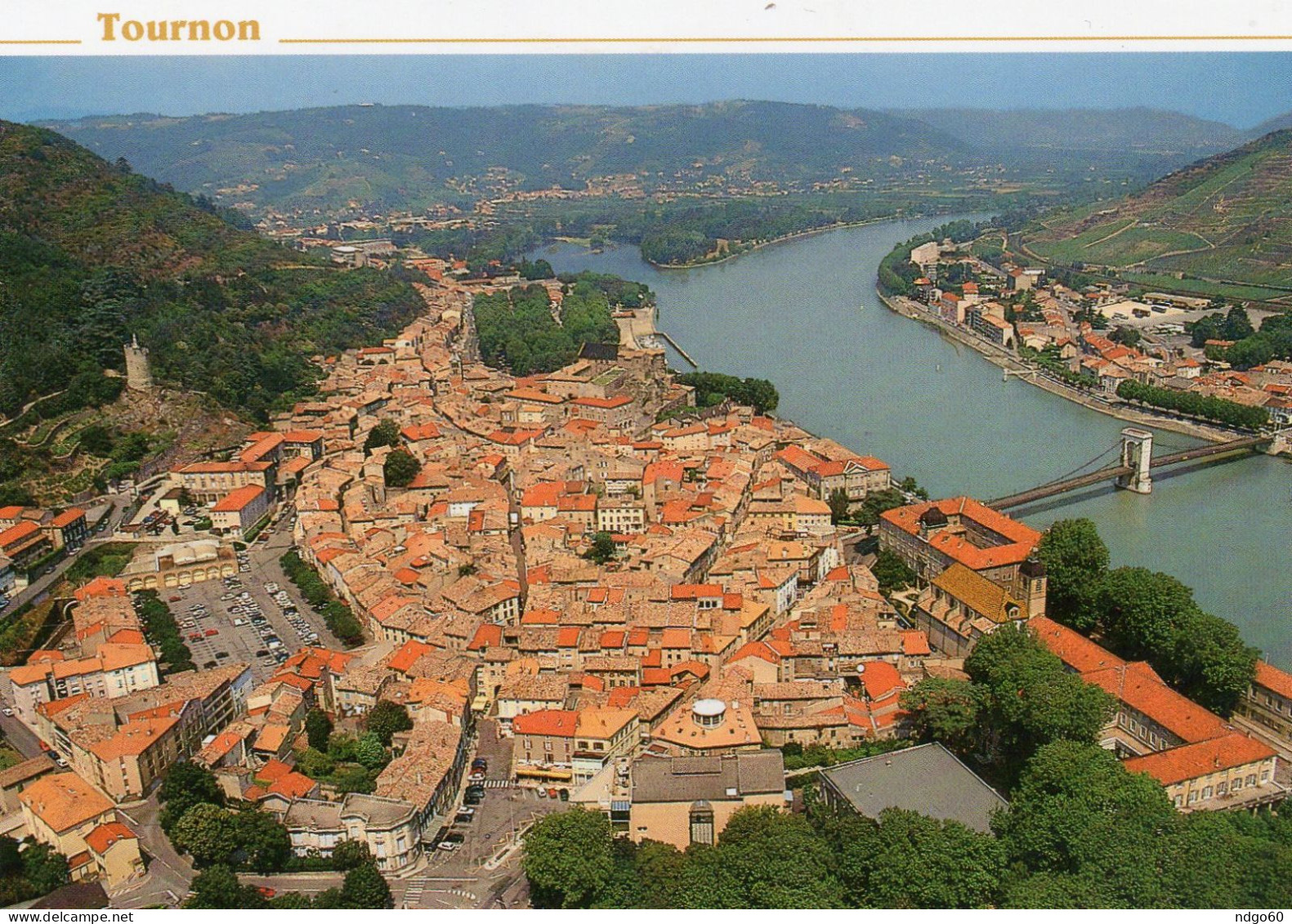 Tournon - Vue Générale Aérienne , à Droite , Le Rhône Et Tain L ' Hermitage - Tournon