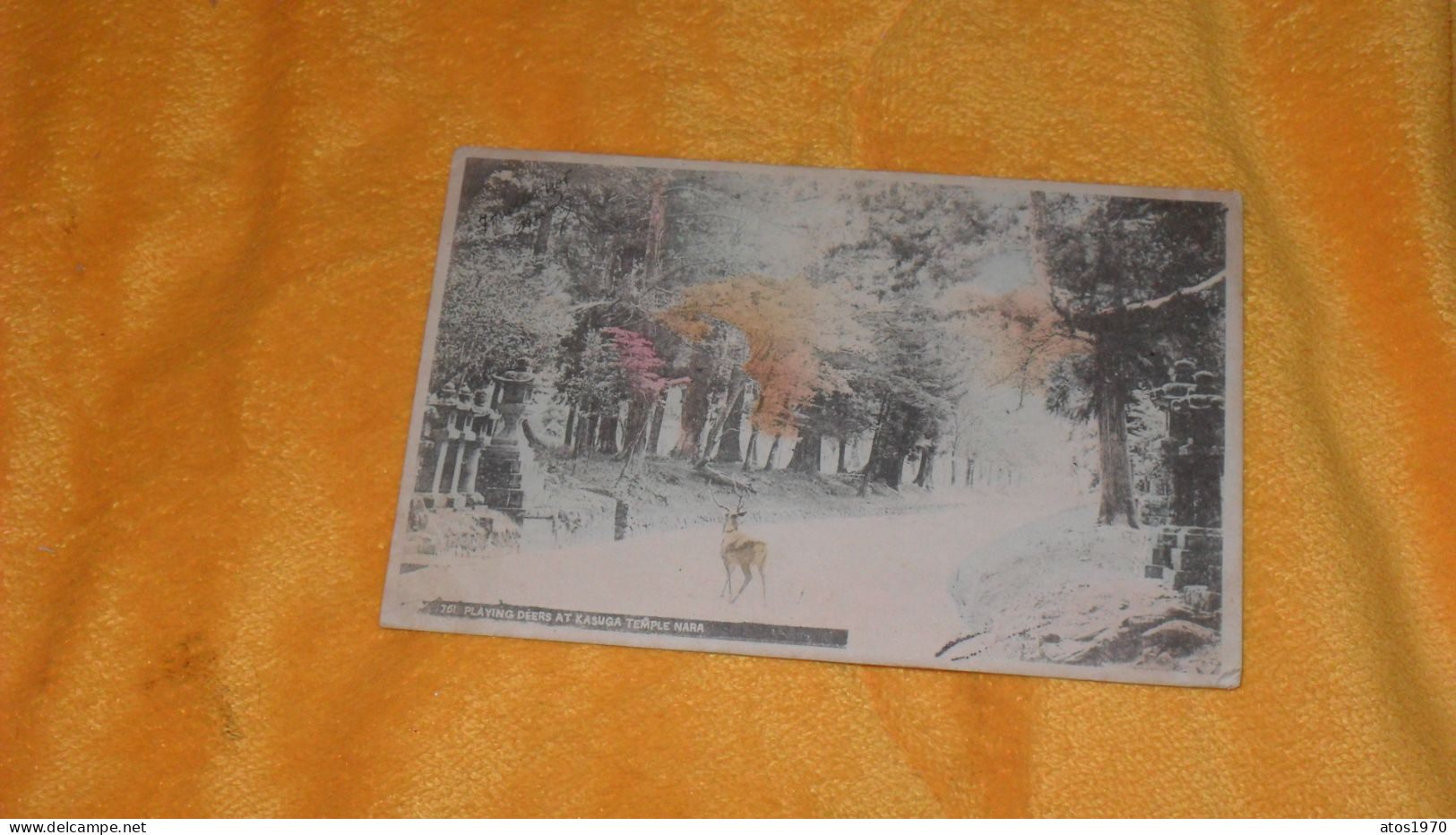 CARTE POSTALE ANCIENNE CIRCULEE DE 1906../ PLAYING DEERS AT KASUGA TEMPLE NARA...CACHET + TIMBRE - Autres & Non Classés