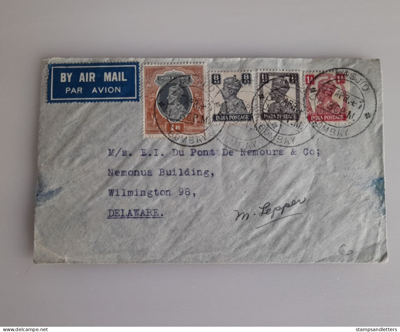 1947. Airmail To Delaware. - 1936-47 King George VI