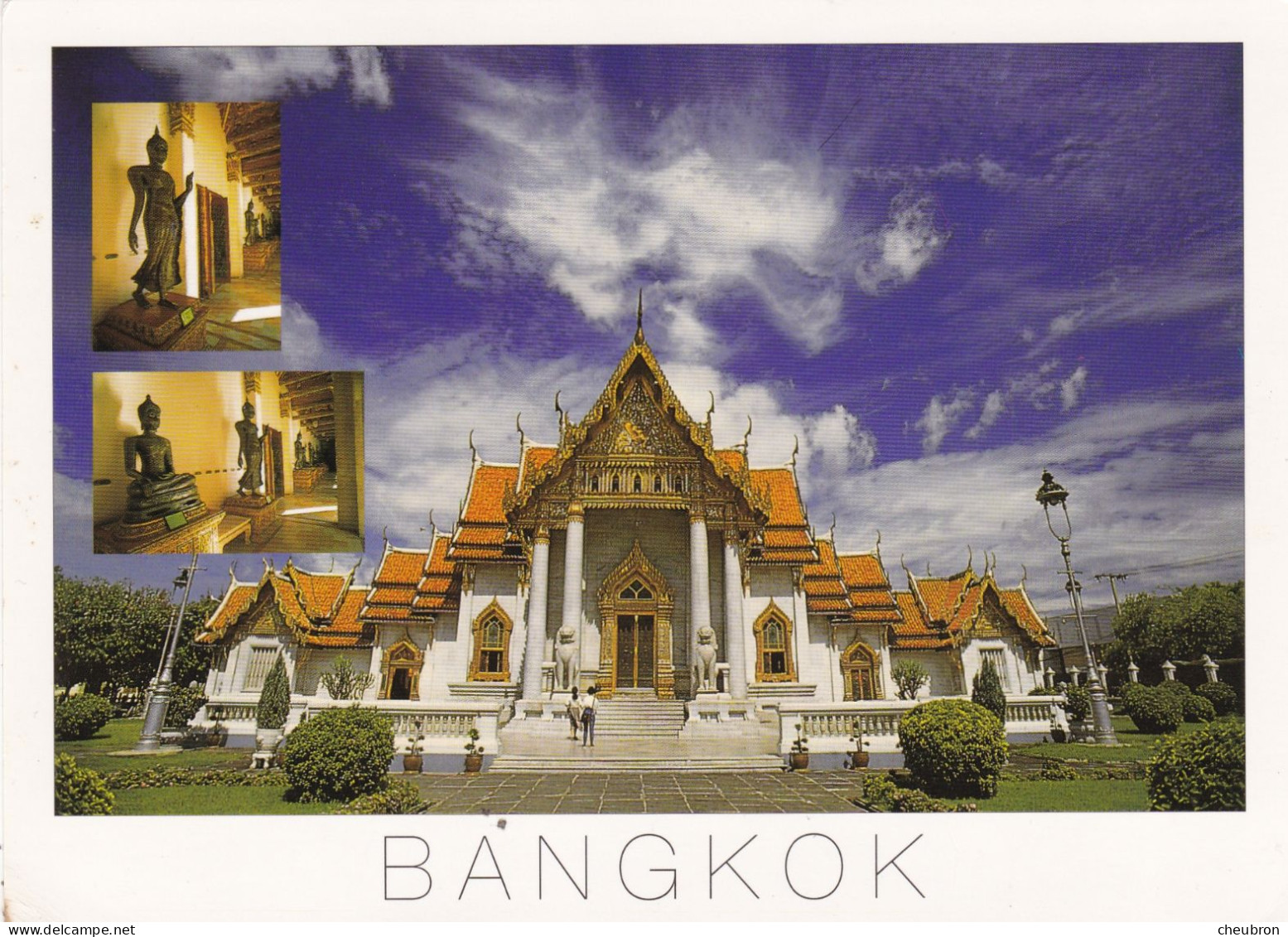 THAILANDE. PATTAYA ( ENVOYE DE) . BANGKOK " WAT BENCHAMABOPHIT  ". ANNEE 2002 +TEXTE +TIMBRE. FORMAT 16.5x12 Cm - Thaïland