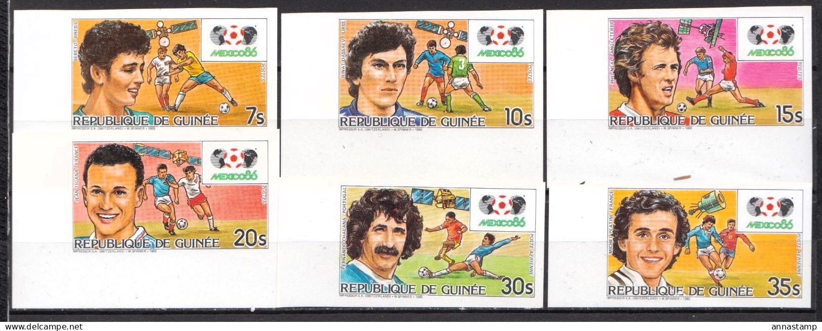Guinea MNH Imperforated Set - 1986 – Mexique