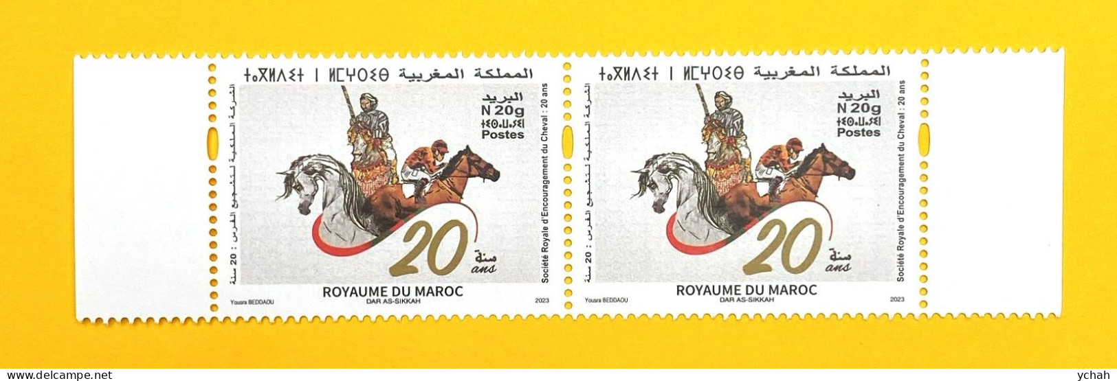2023 - Royal Society For Encouragment Of Horse Breeding, 20 Years - Pair Of 2 - Marokko (1956-...)