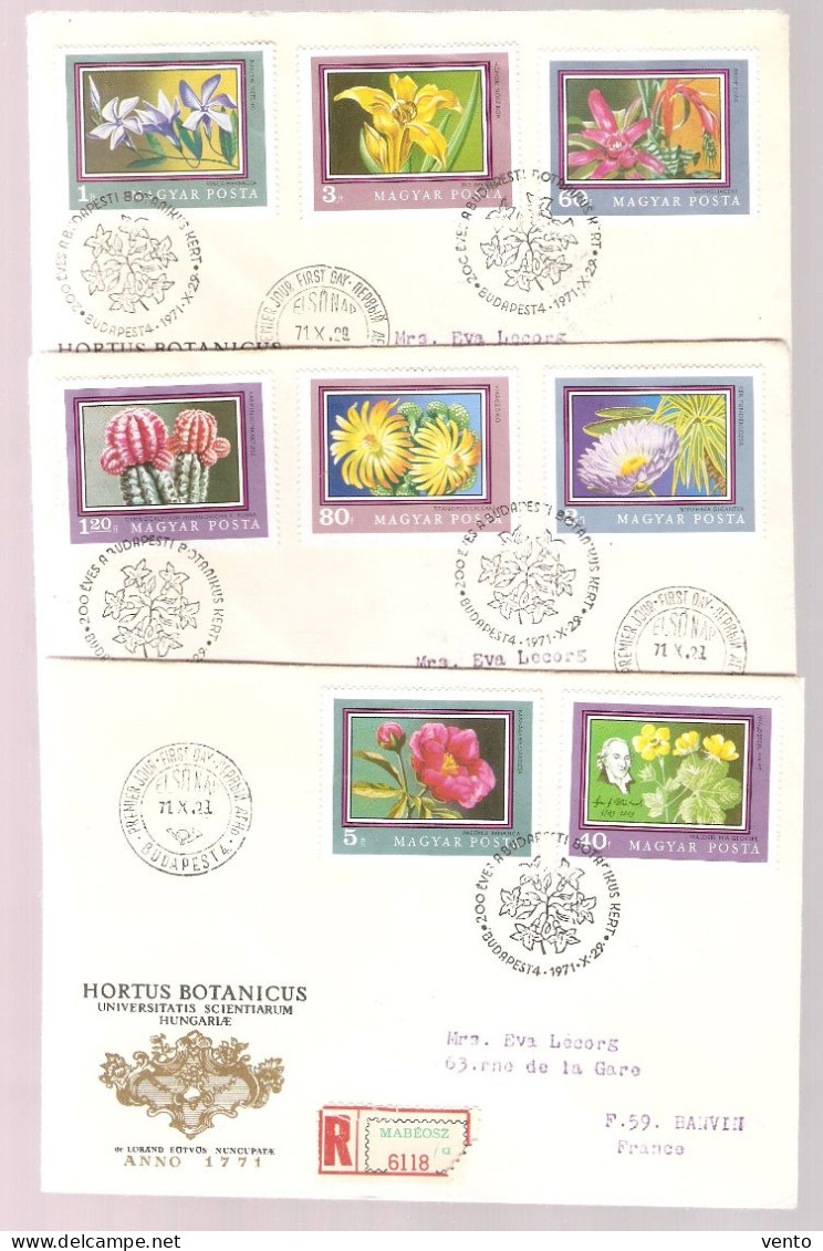 Hungary 1971 3x FDC Mi 2695-2702 Flora ... BC497 - Briefe U. Dokumente