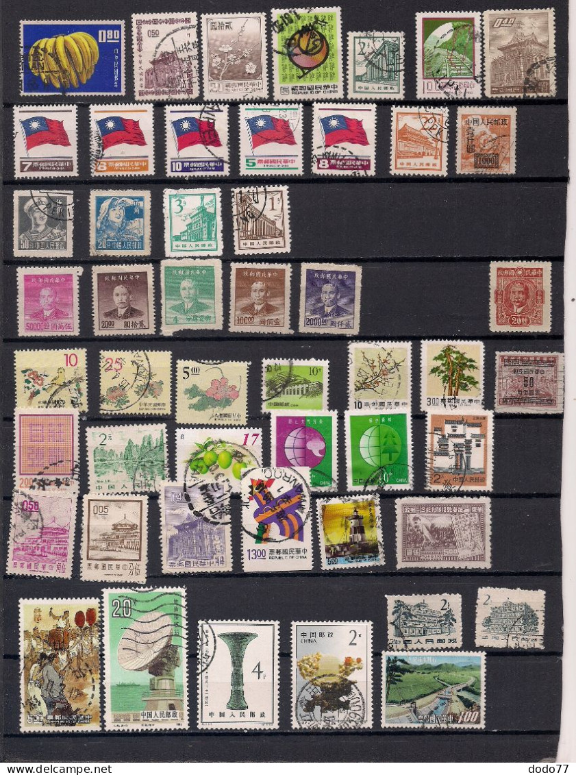 50 TIMBRES  CHINE   OBLITERES TOUS DIFFERENTS - Collections (without Album)