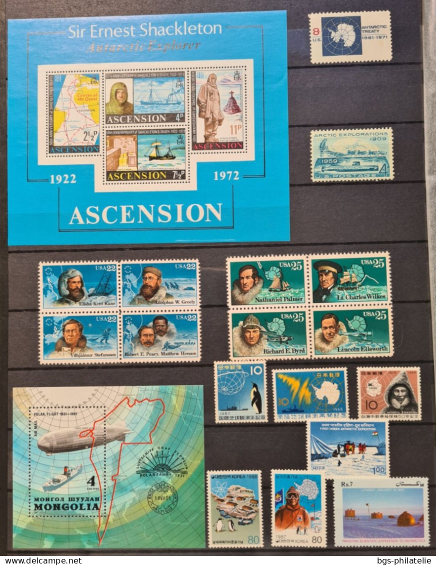 Collection de timbres sur le thème Amérique du Sud,  polaire.