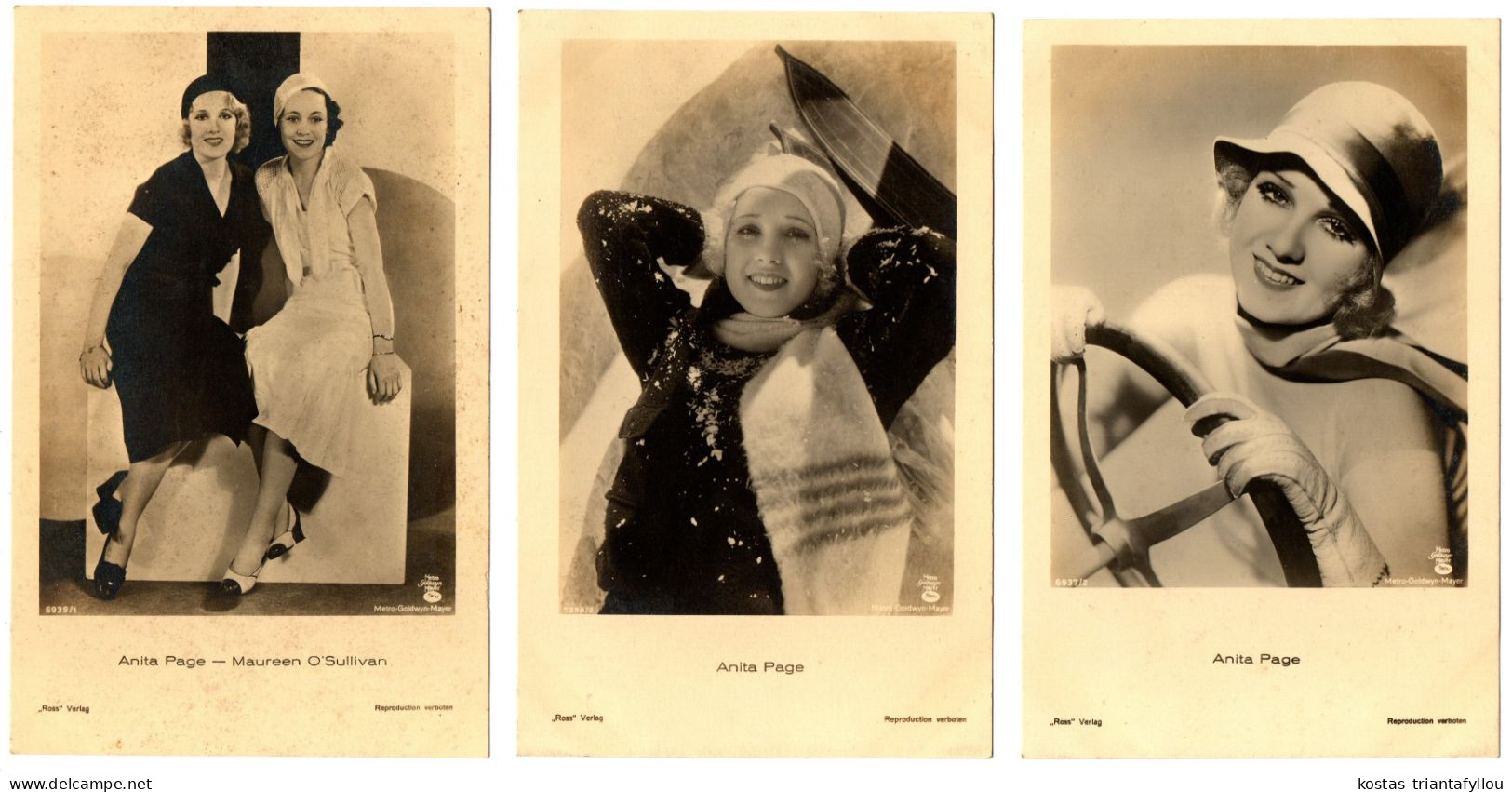 LOT 4, ACTRESS, ANITA PAGE, 12 POSTCARDS - Acteurs