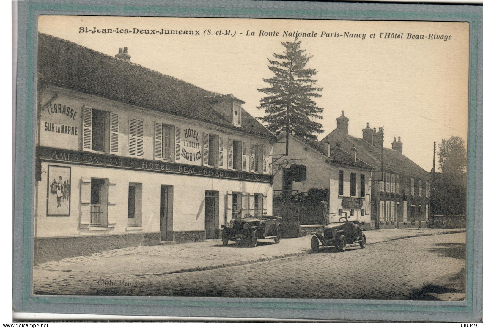 CPA (77) SAINT-JEAN-les-DEUX-JUMEAUX - Aspect De L'Hôtel Beau-Rivage Et La Route Nationale Paris-Nancy - 1920 - Sonstige & Ohne Zuordnung
