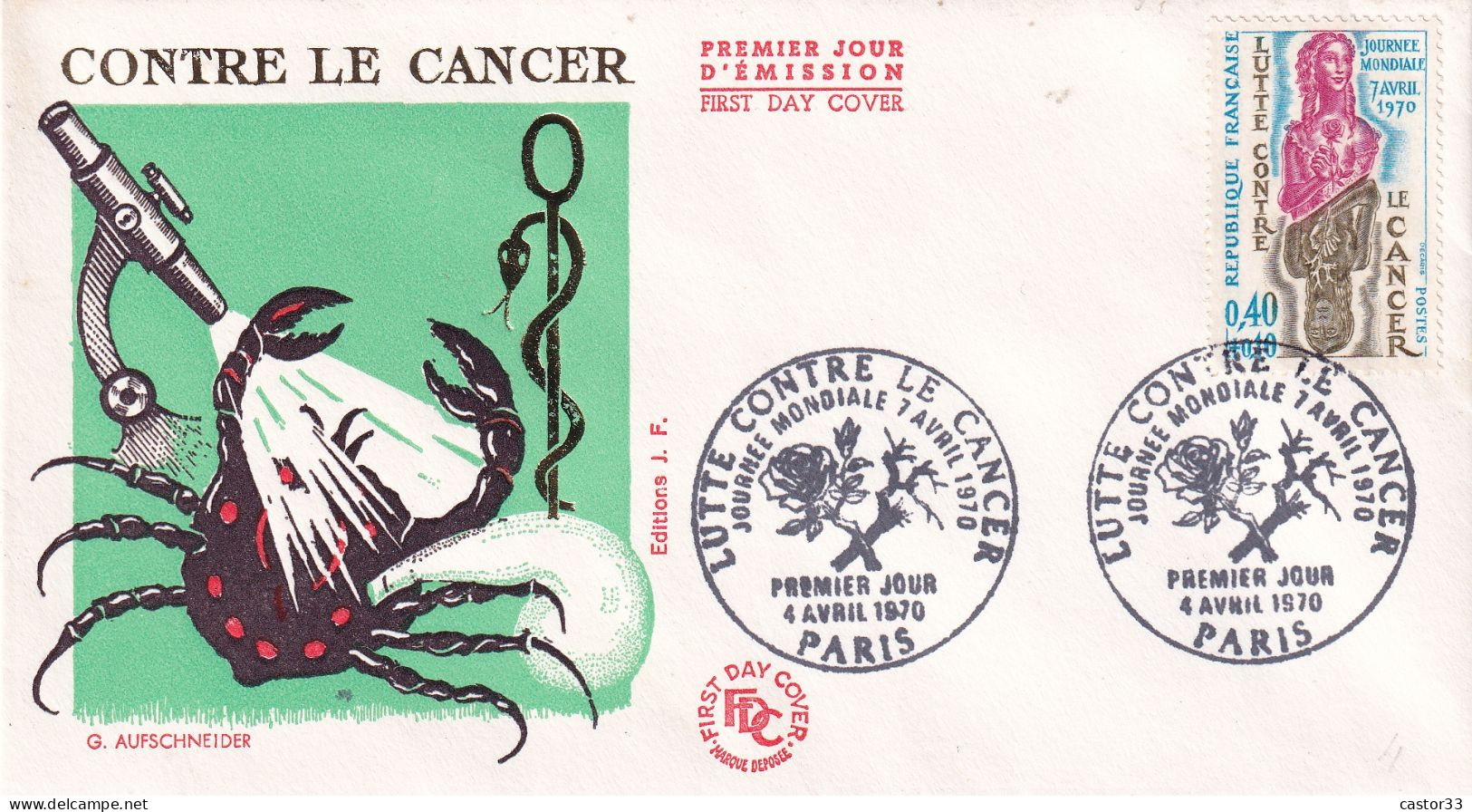 1er Jour, Lutte Contre Le Cancer - 1970-1979