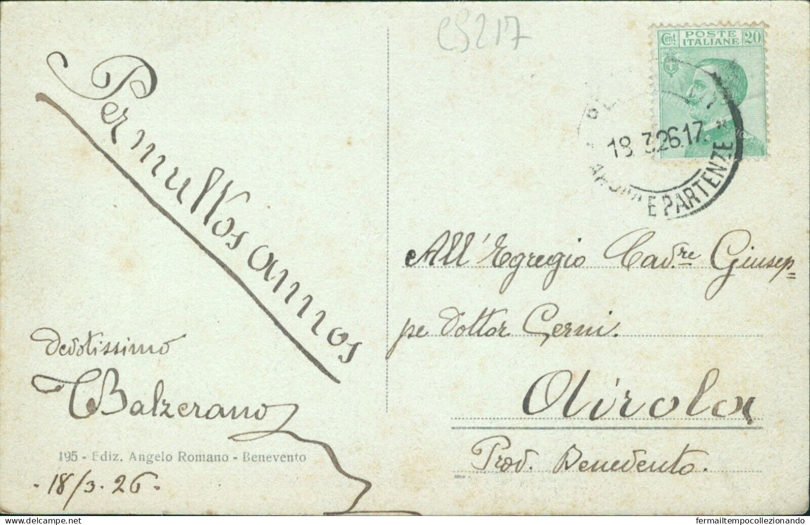 Cs217 Cartolina Benevento Citta' Panorama Inizio Parco Rimembranza Campania 1926 - Benevento