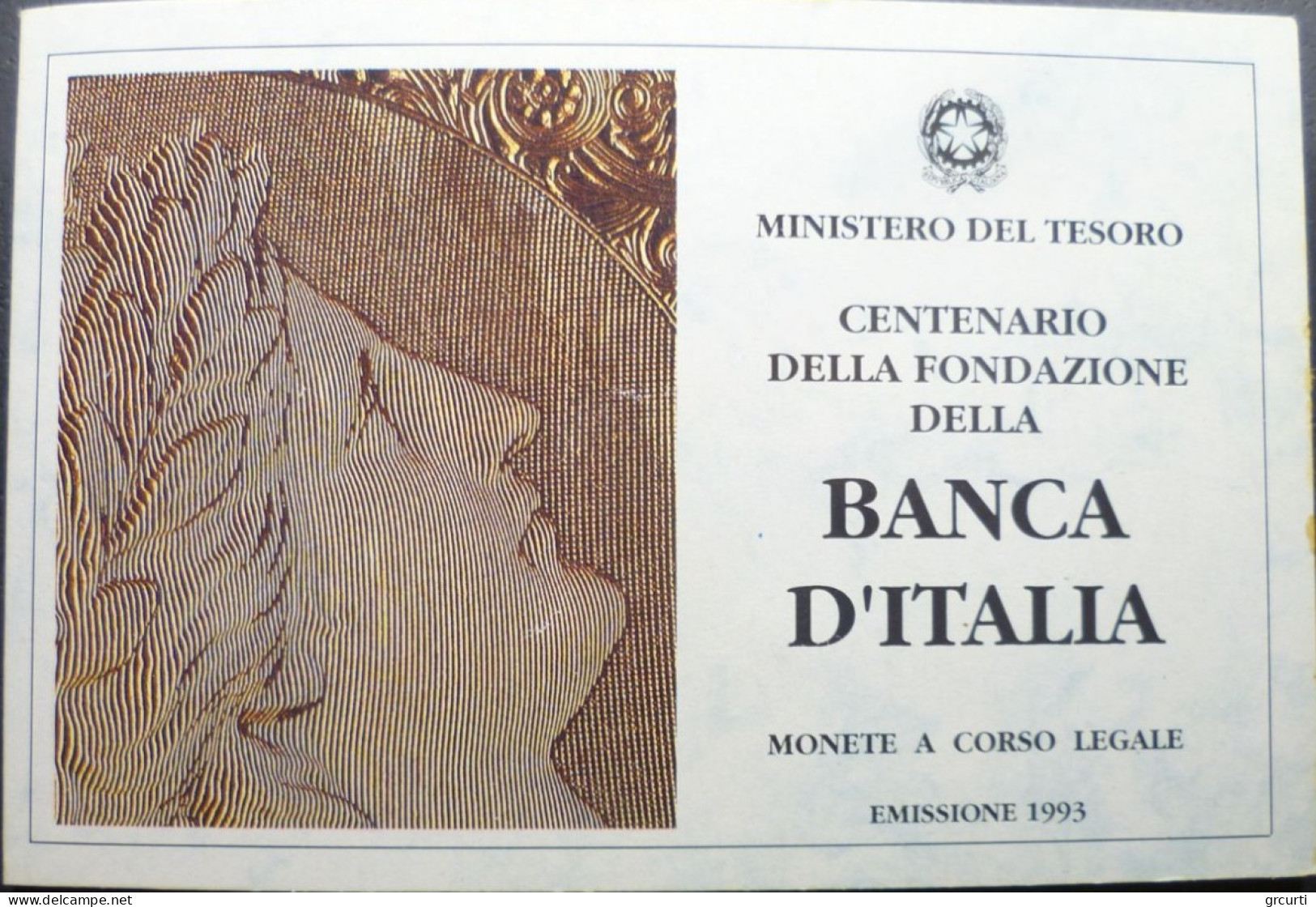 Italia - 500 + 200 + 100 Lire 1993 - 100° Banca D'Italia - Gig# 457 - KM# 171-172-173 - 500 Lire