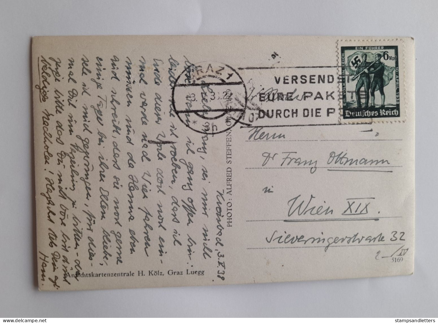 1938. Post Card From Graz To Wien - Lettres & Documents