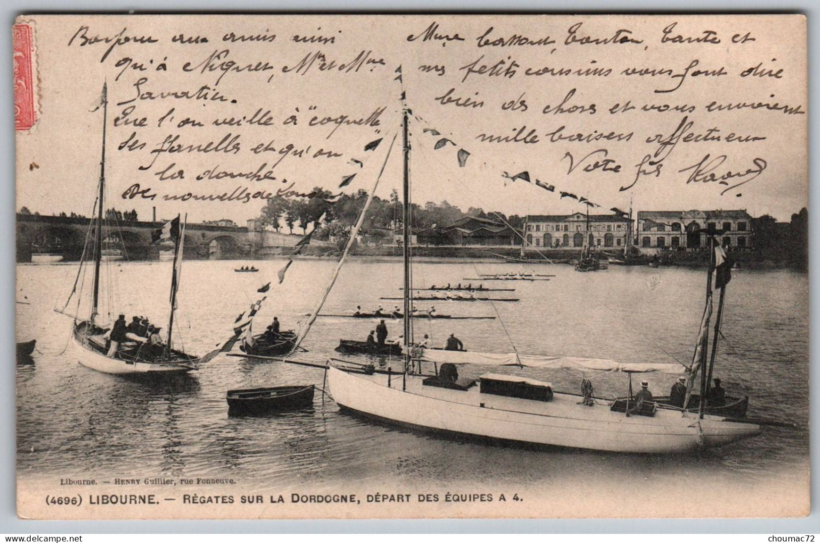(33) 704, Libourne, Henry Guillier 4696, Régates Sur La Dordogne, Départ Des équipes - Libourne