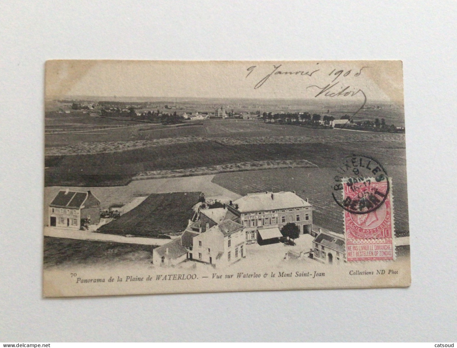 Carte Postale Ancienne (1905) Panorama De La Plaine De Waterloo Vue Sur Waterloo Et Le Mont St-Jean - Waterloo
