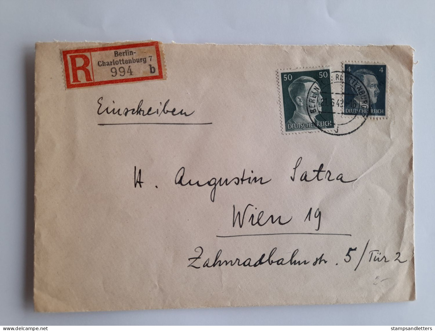 1943. Cover From Berlin To Wien. - Lettres & Documents