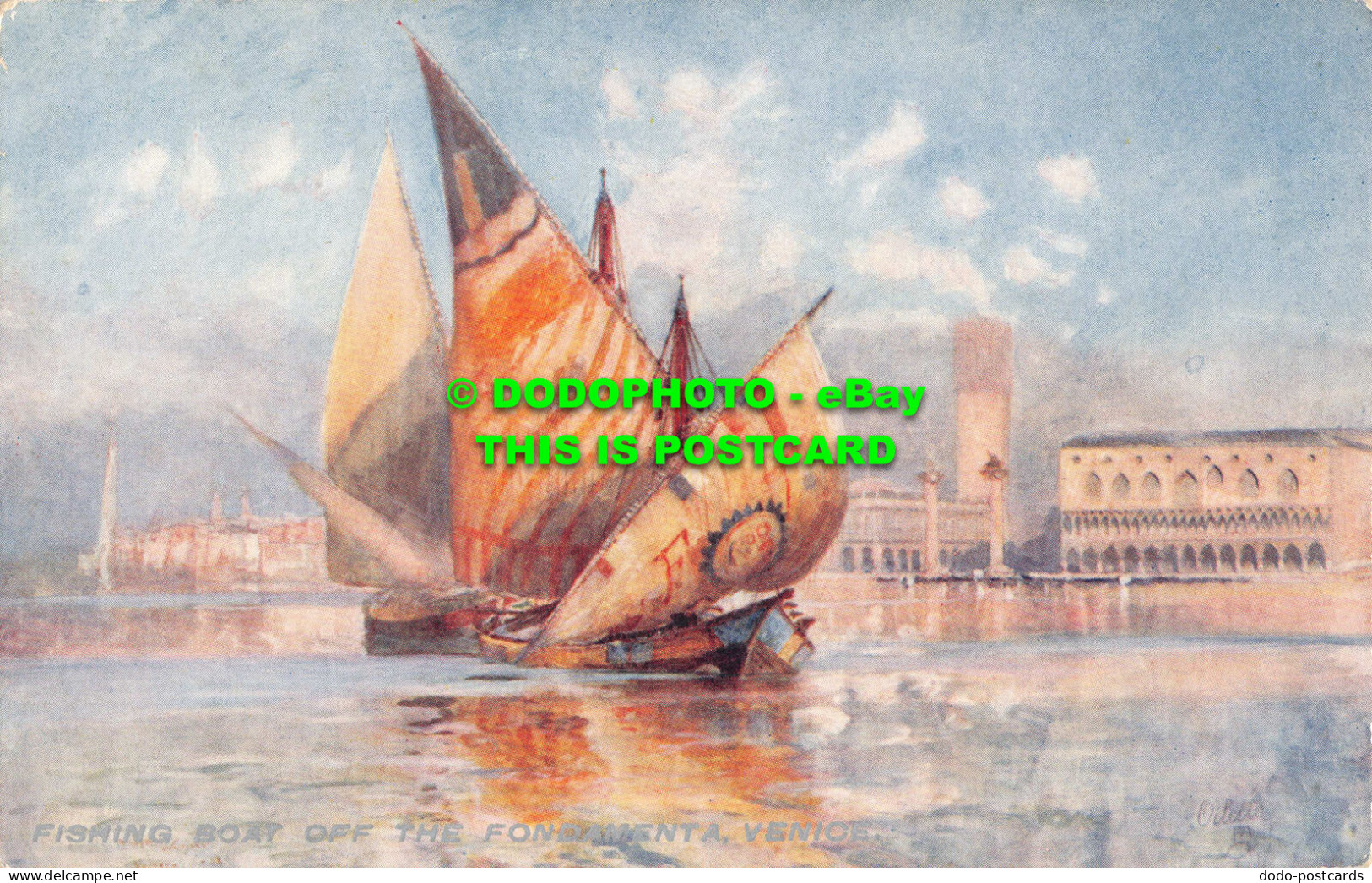 R554543 Venice. Fishing Boat Off The Fondamenta. Wide Wide World. Tuck. Oilette. - Mundo