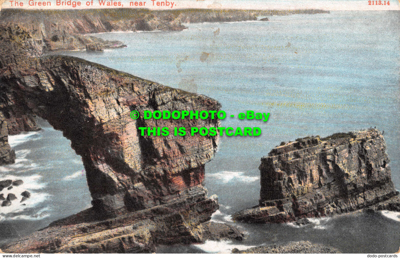 R554874 The Green Bridge Of Wales Near Tenby. F. Hartmann. 1912 - Mundo