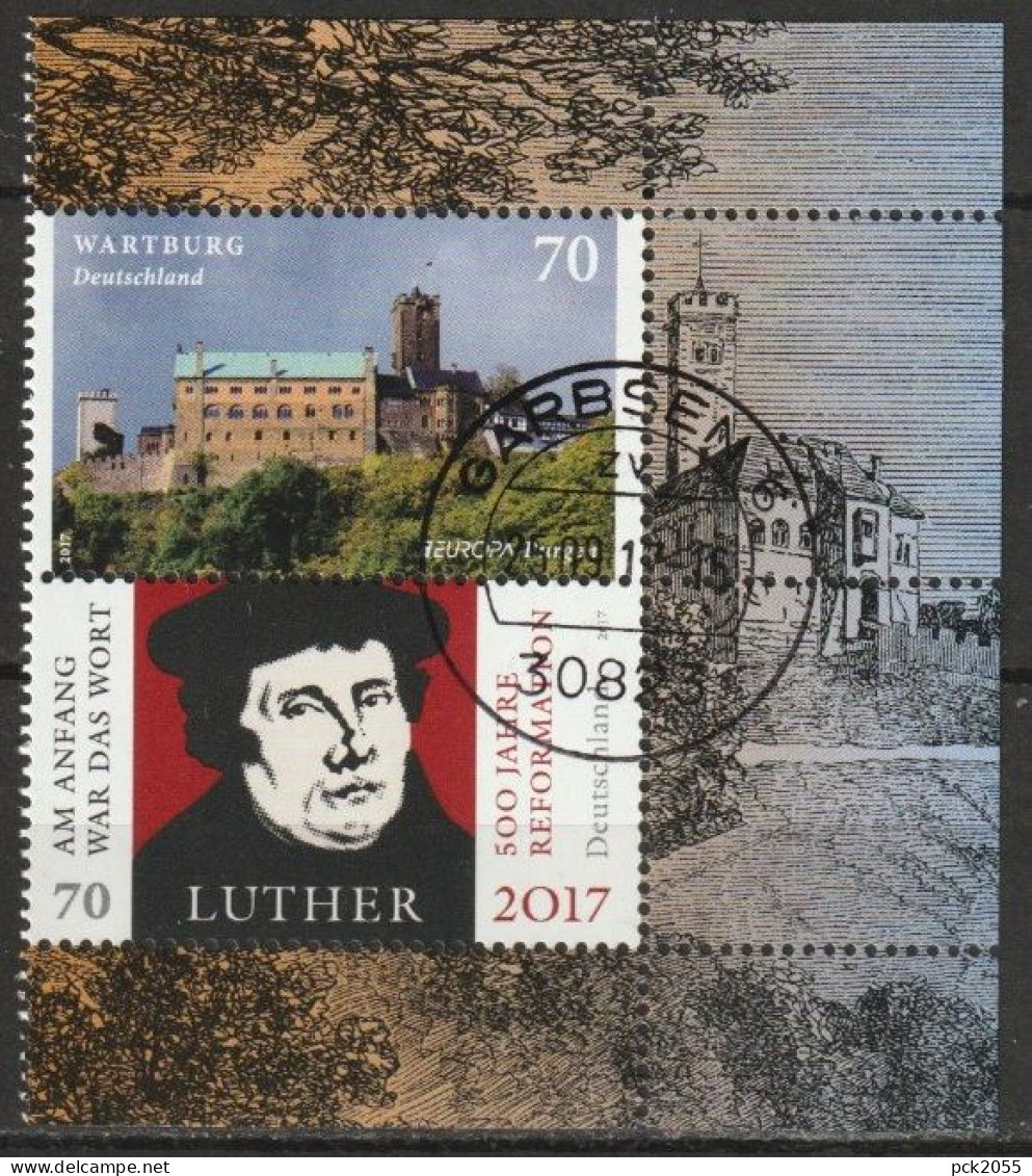 Deutschland  2017 Aus H-Blatt 51 Mit Mi-Nr.3310+3300 S62 Reformation O Gestempelt ESST. (B 2879 ) - Se-Tenant