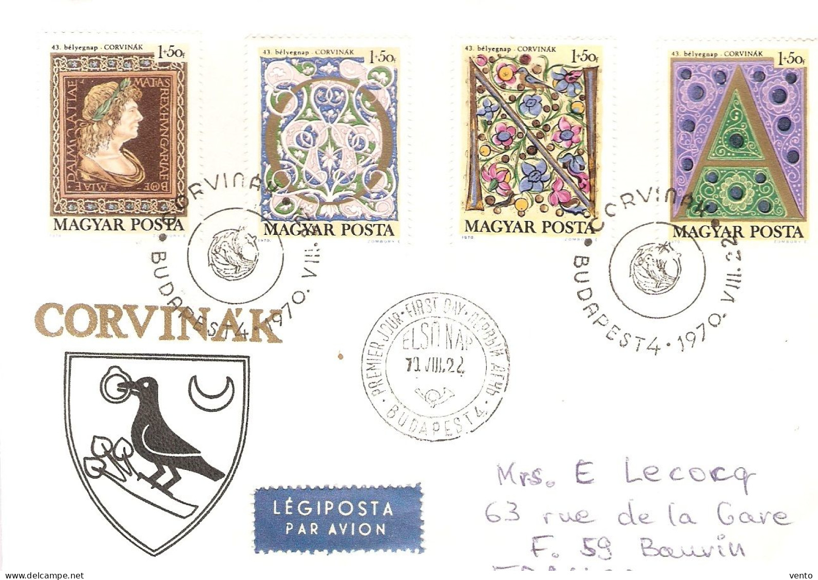 Hungary 1970 FDC Mi 2603-6 Stamp Day ... Bc501 - Lettres & Documents