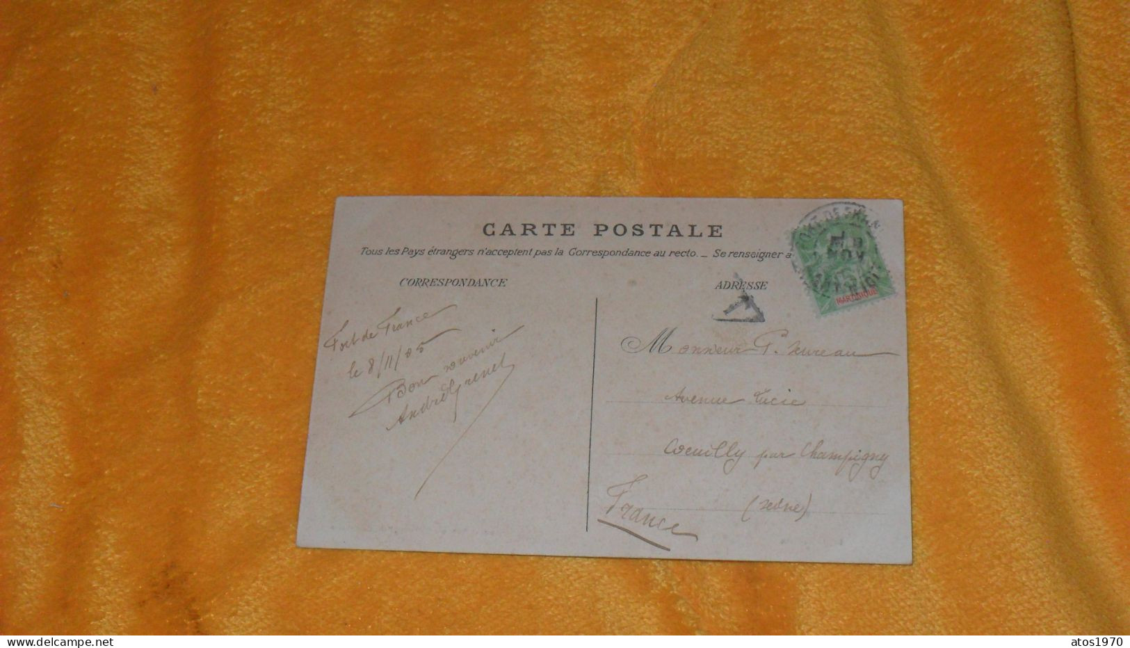 CARTE POSTALE ANCIENNE CIRCULEE DE 1905../ LA MONTAGNE PELEE.- LE CRATERE ET LA CASE DU DOME...CACHET + TIMBRE - Other & Unclassified