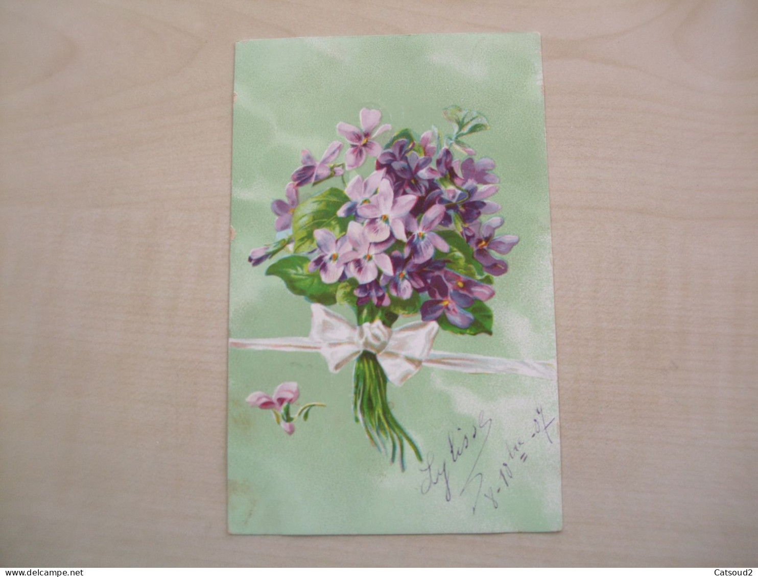 Carte Postale Ancienne 1907 BOUQUET DE VIOLETTES - Fleurs