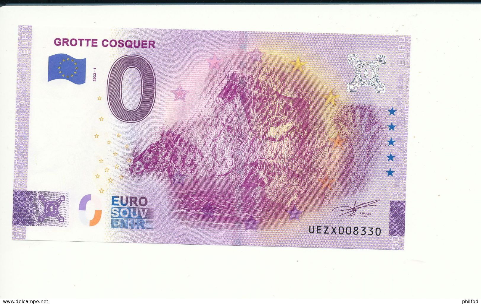 Billet Touristique  0 Euro  - GROTTE COSQUER -  2022-1 -  UEZX -  N° 8330 - Autres & Non Classés