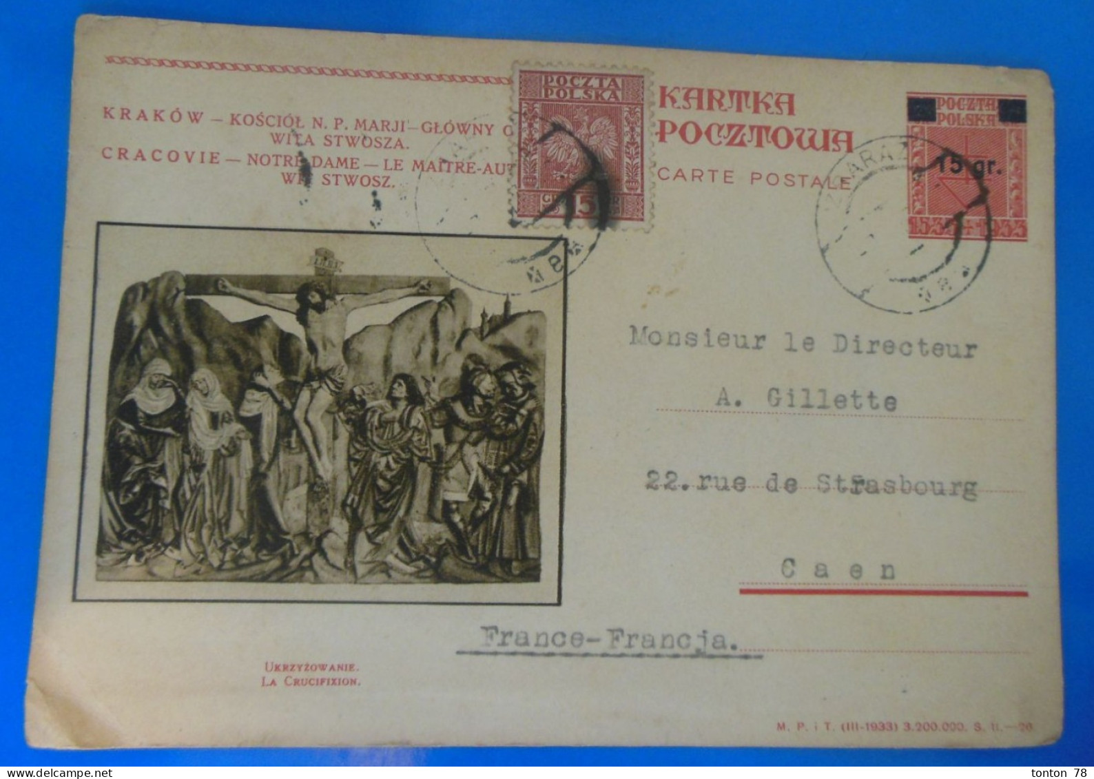 ENTIER POSTAL SUR CARTE  -  1934 - Stamped Stationery