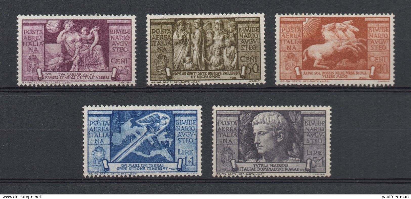 Regno 1937 - Bimillenario Augusto - Posta Aerea - Nuovi Gomma Integra - MNH** - Poste Aérienne