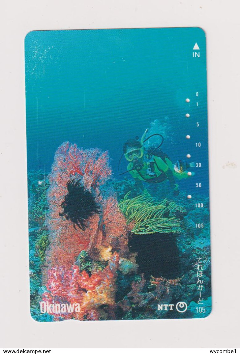 JAPAN  - Diver On Coral Reef Magnetic Phonecard - Japan